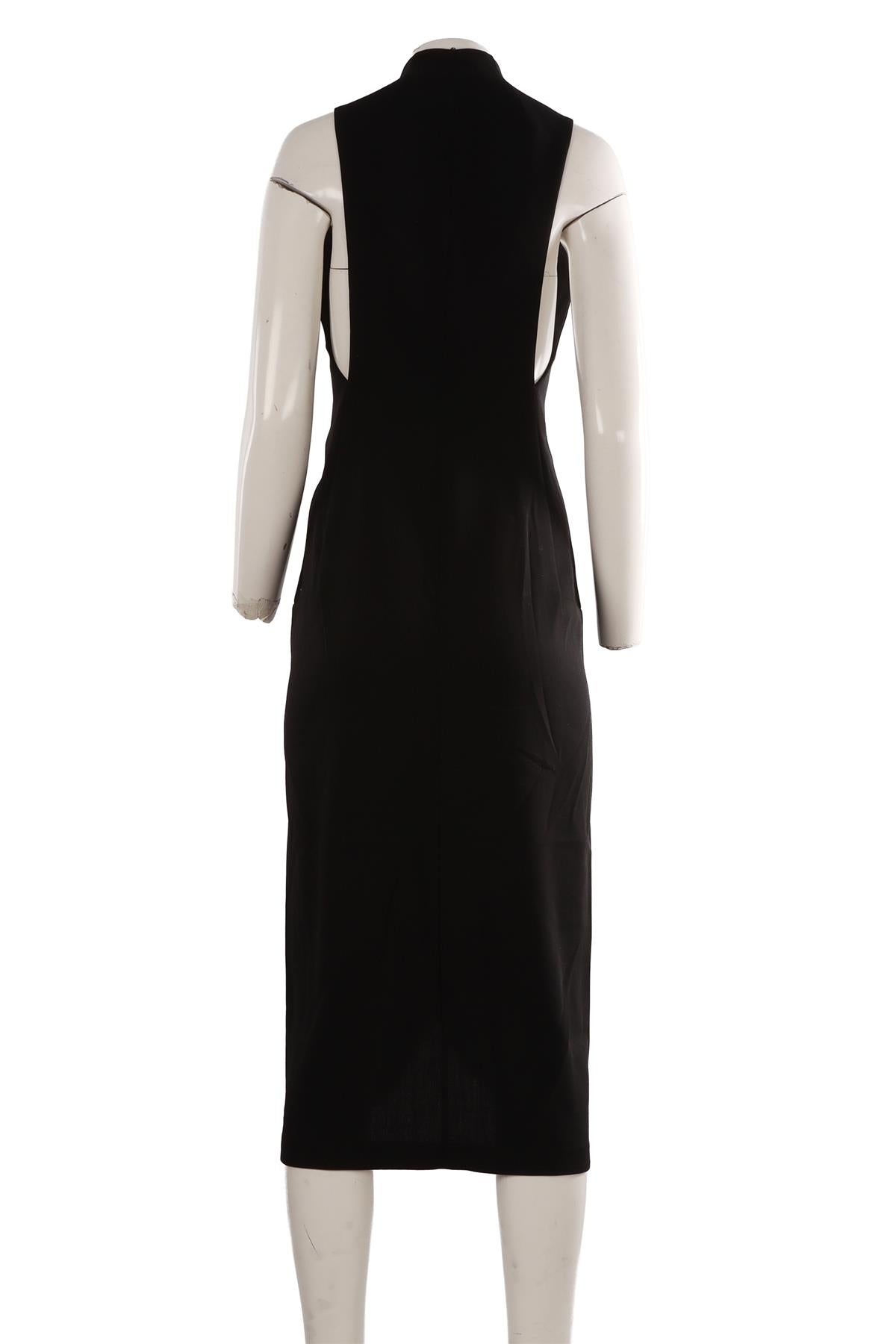 BLACK WOOL MAXI DRESS