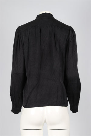 SAINT LAURENT BLACK SILK BLOUSE FR 40 UK 12