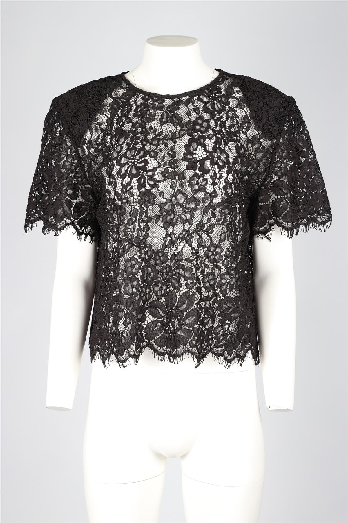 SELF-PORTRAIT BLACK LACE TOP UK 12