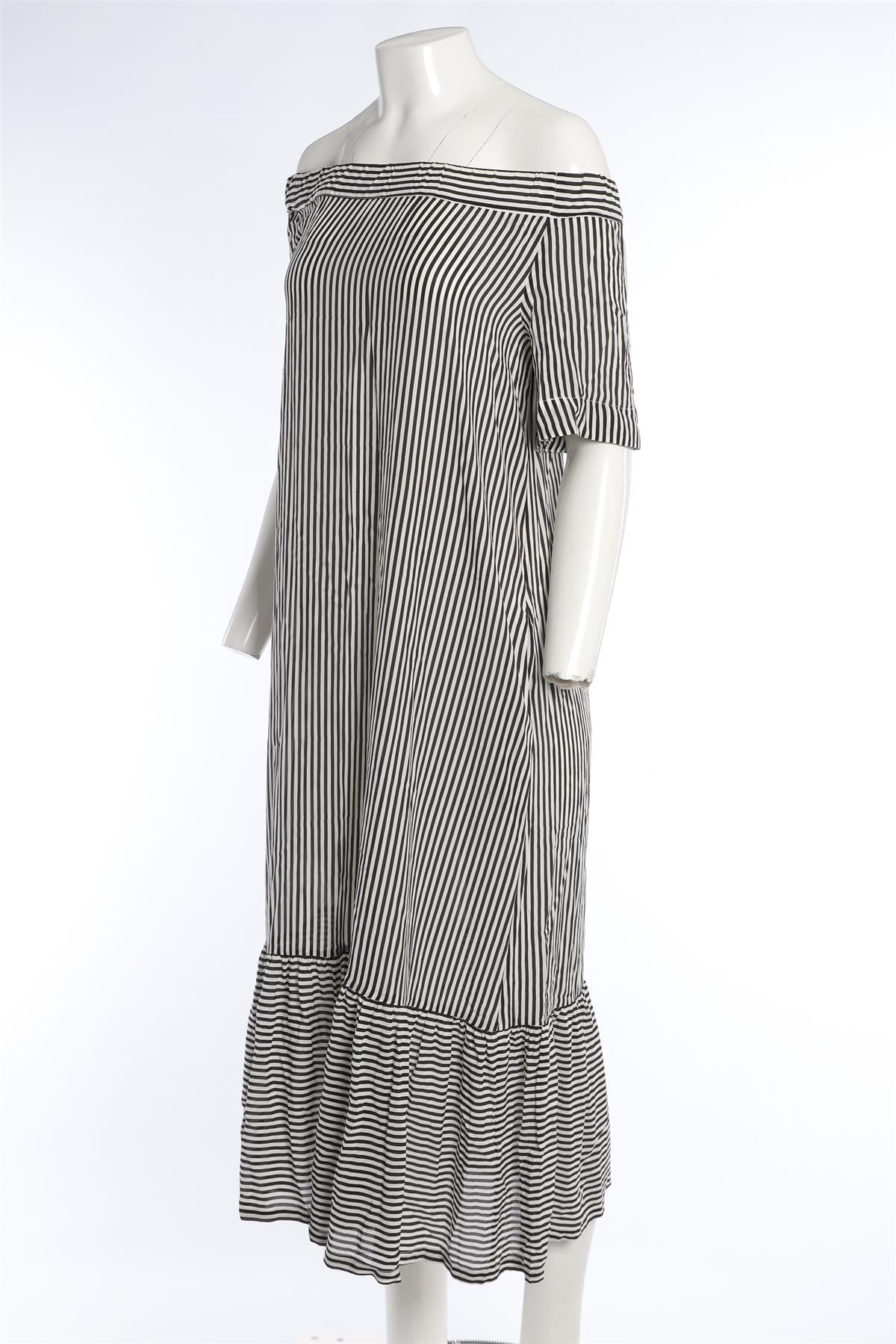 ASCENO BLACK MAXI SILK DRESS SMALL