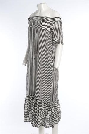 ASCENO BLACK MAXI SILK DRESS SMALL