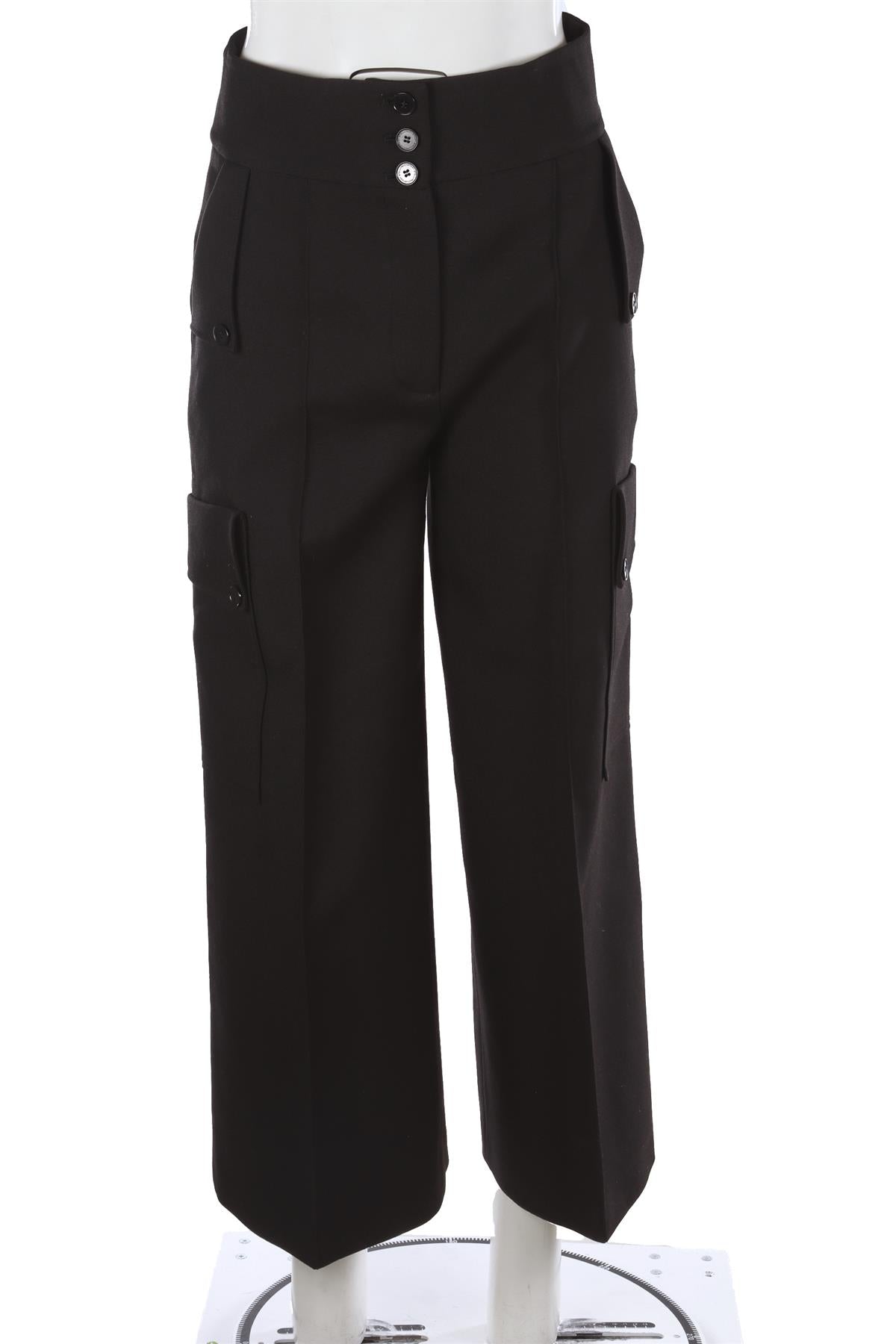 STELLA MCCARTNEY BLACK WOOL WIDE LEG PANTS IT 42 UK 10