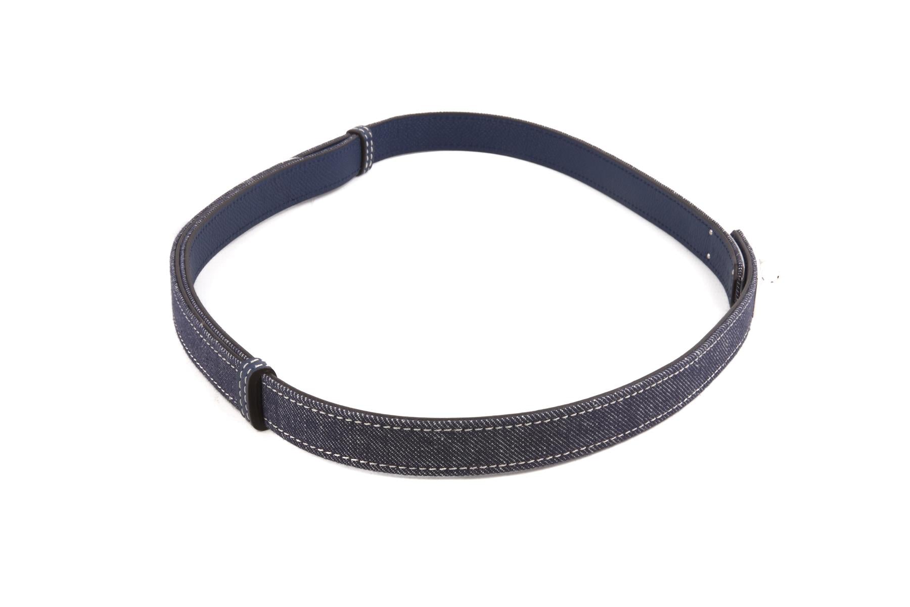 HERMÈS BLUE 2024 KELLY 18 MM DENIM WAIST BELT