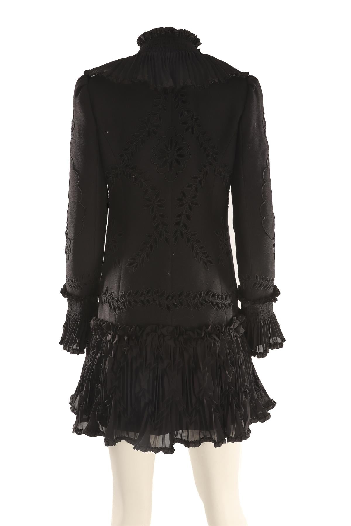 TEMPERLEY LONDON BLACK WOOL COAT UK 10