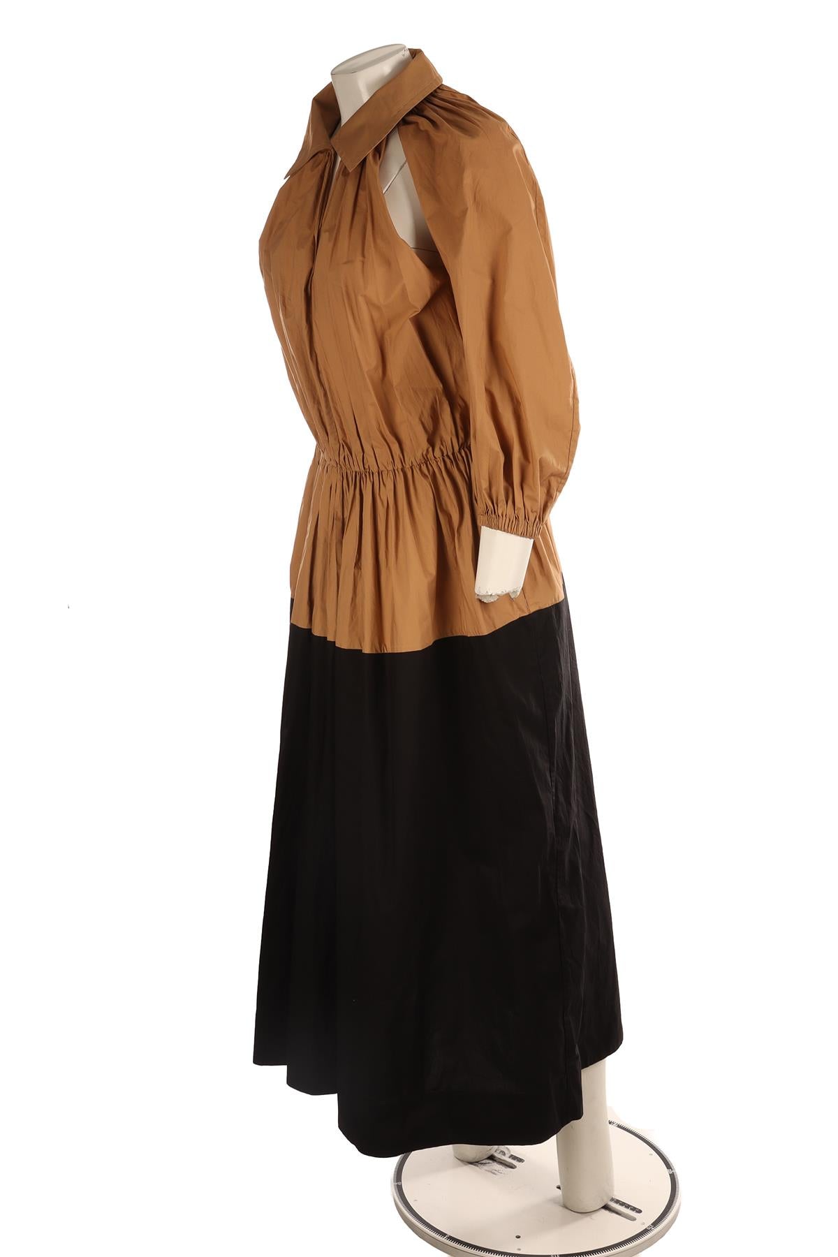 ESSE STUDIOS TAN COTTON MIDI DRESS UK 8