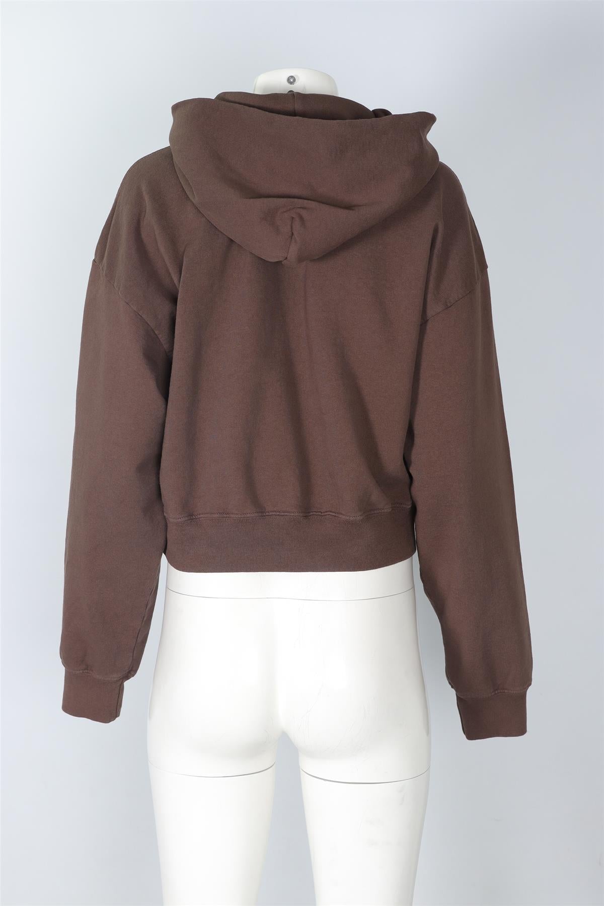 SPORTY & RICH BROWN COTTON HOODIE MEDIUM