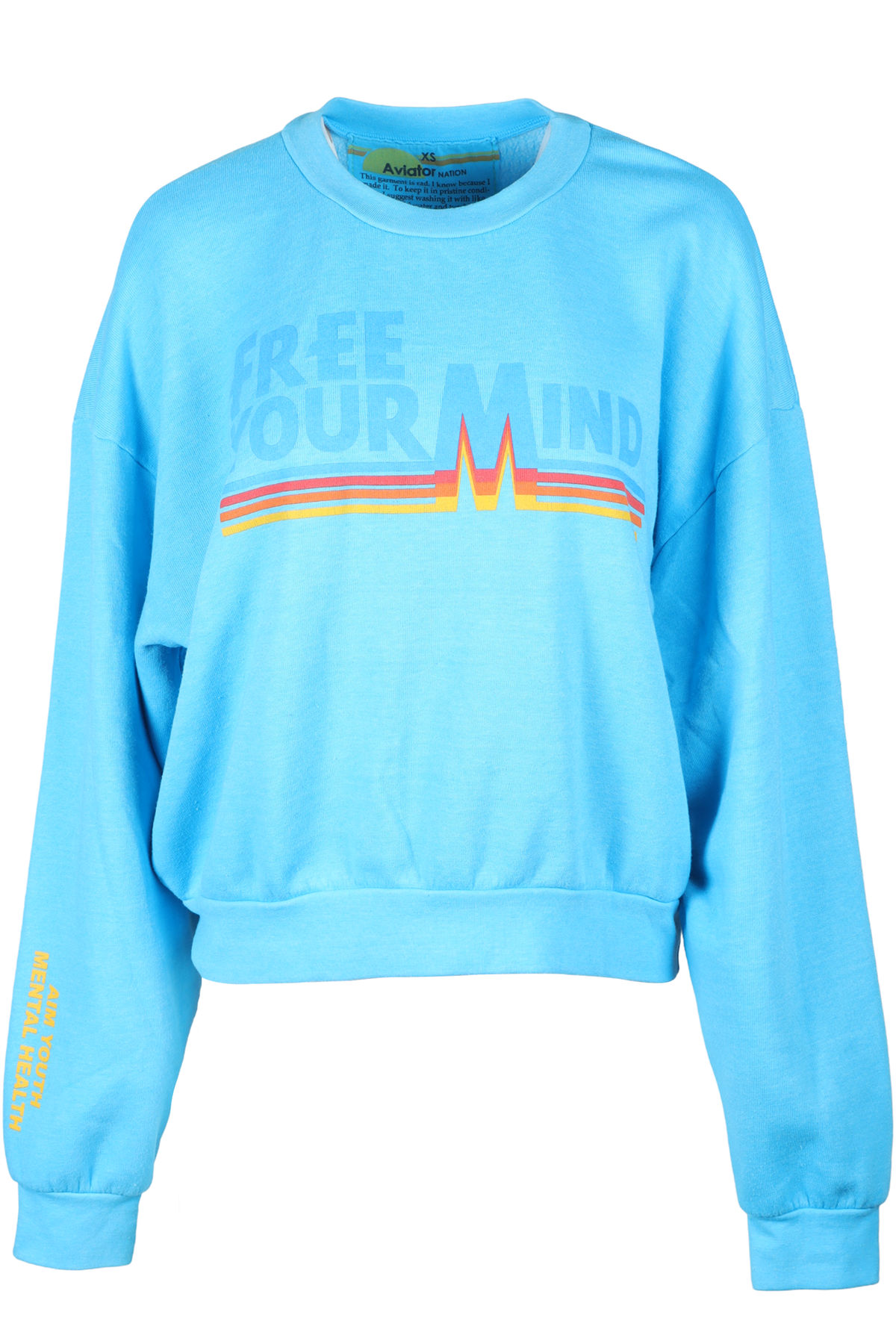 AVIATOR NATION BLUE COTTON SWEATSHIRT XSMALL