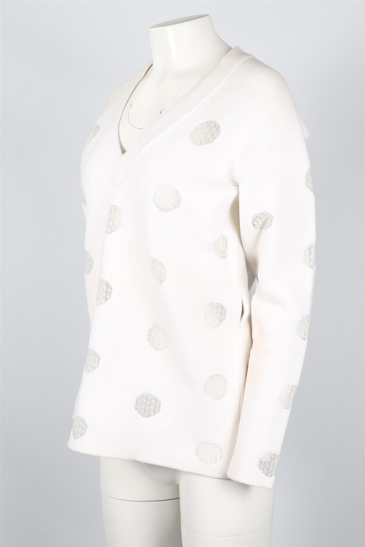 AZZEDINE ALAÍA WHITE KNIT TUNIC FR 36 UK 8