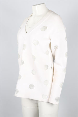 AZZEDINE ALAÍA WHITE KNIT TUNIC FR 36 UK 8