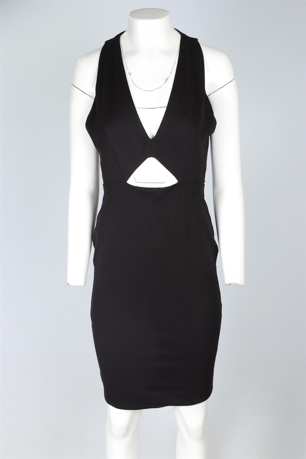 MICHELLE MASON BLACK JERSEY MIDI DRESS MEDIUM