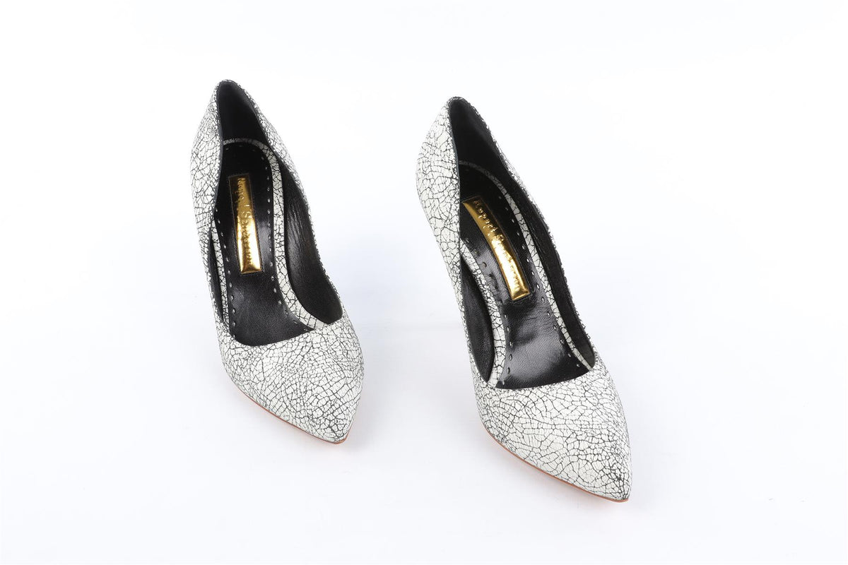 RUPERT SANDERSON WHITE LEATHER PUMPS EU 38 UK 5 US 8