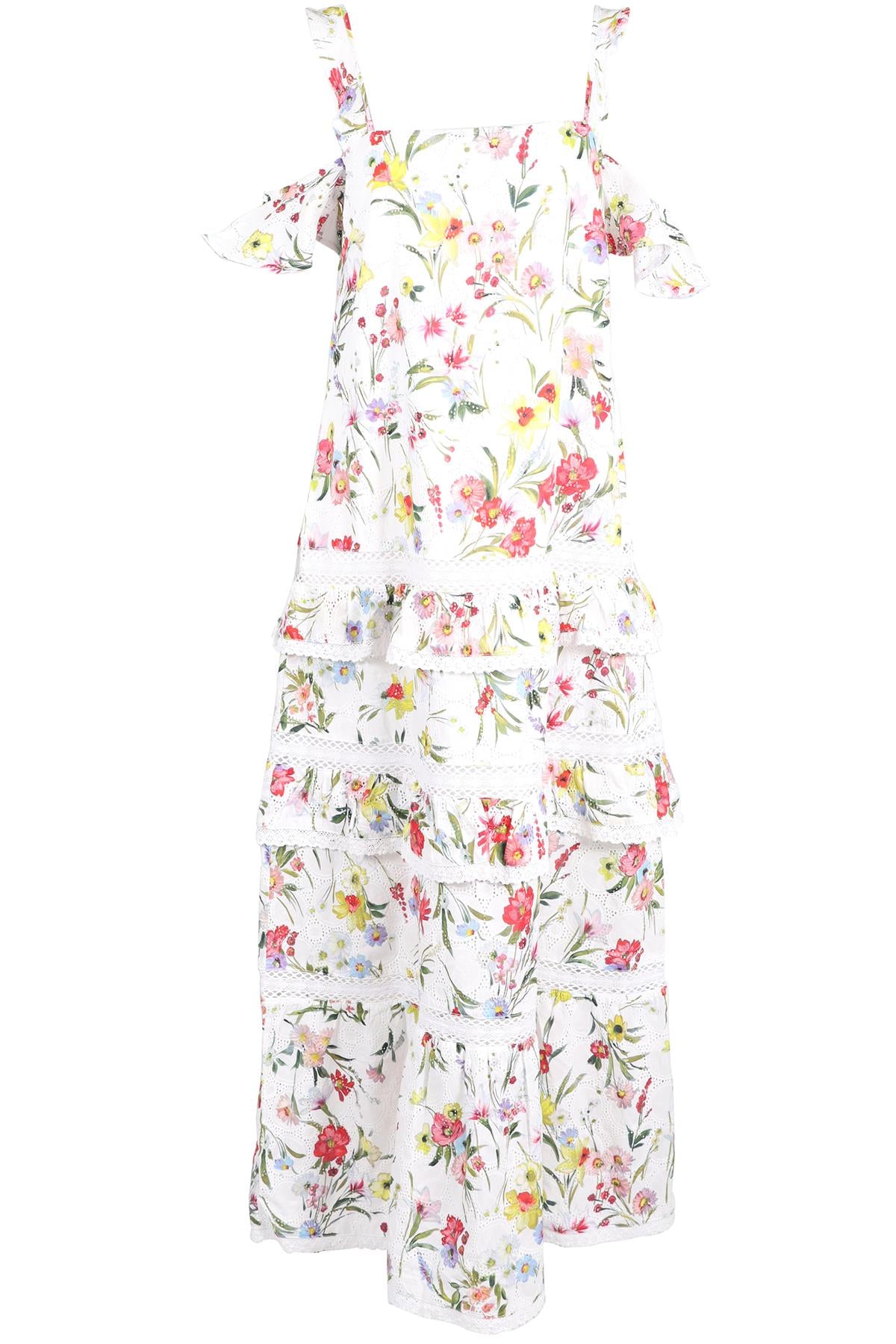 NICHOLAS MULTICOLOURED COTTON MAXI DRESS MEDIUM