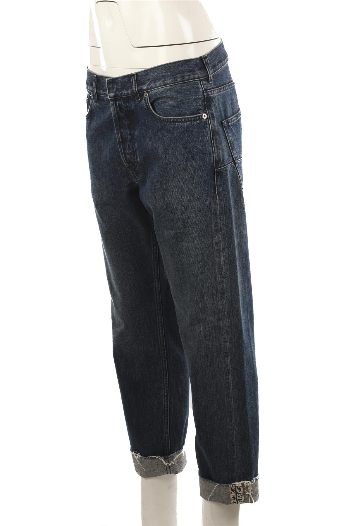 CHRISTIAN DIOR BLUE HIGH RISE STRAIGHT LEG JEANS FR 38 UK 10