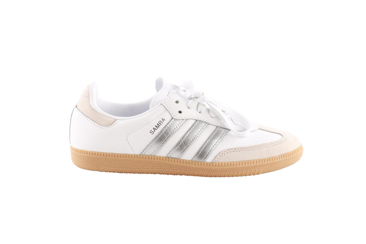 ADIDAS WHITE SAMBA CLOUD WHITE/SILVER METALLIC/GREY ONE SNEAKERS EU 38 2/3 UK 5.5 US 7