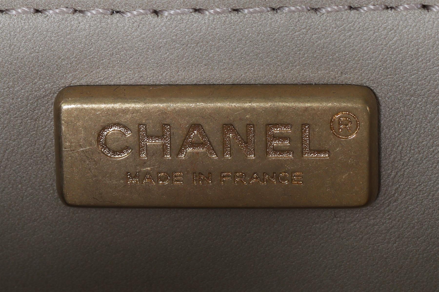 CHANEL GOLD 2014 BOY MEDIUM PYTHON AND LEATHER SHOULDER BAG