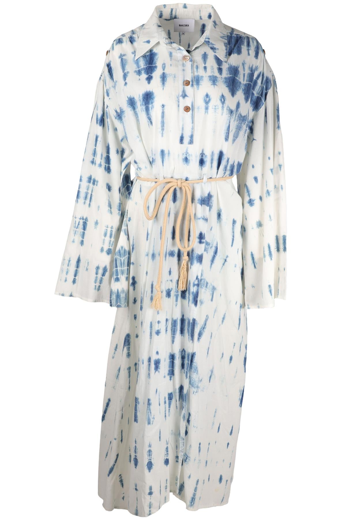NANUSHKA BLUE COTTON MAXI DRESS MEDIUM