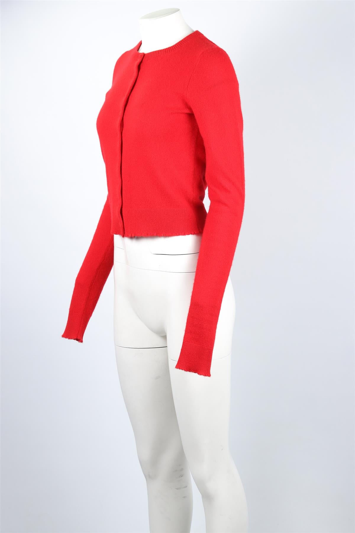 RE/DONE RED CASHMERE CARDIGAN SMALL