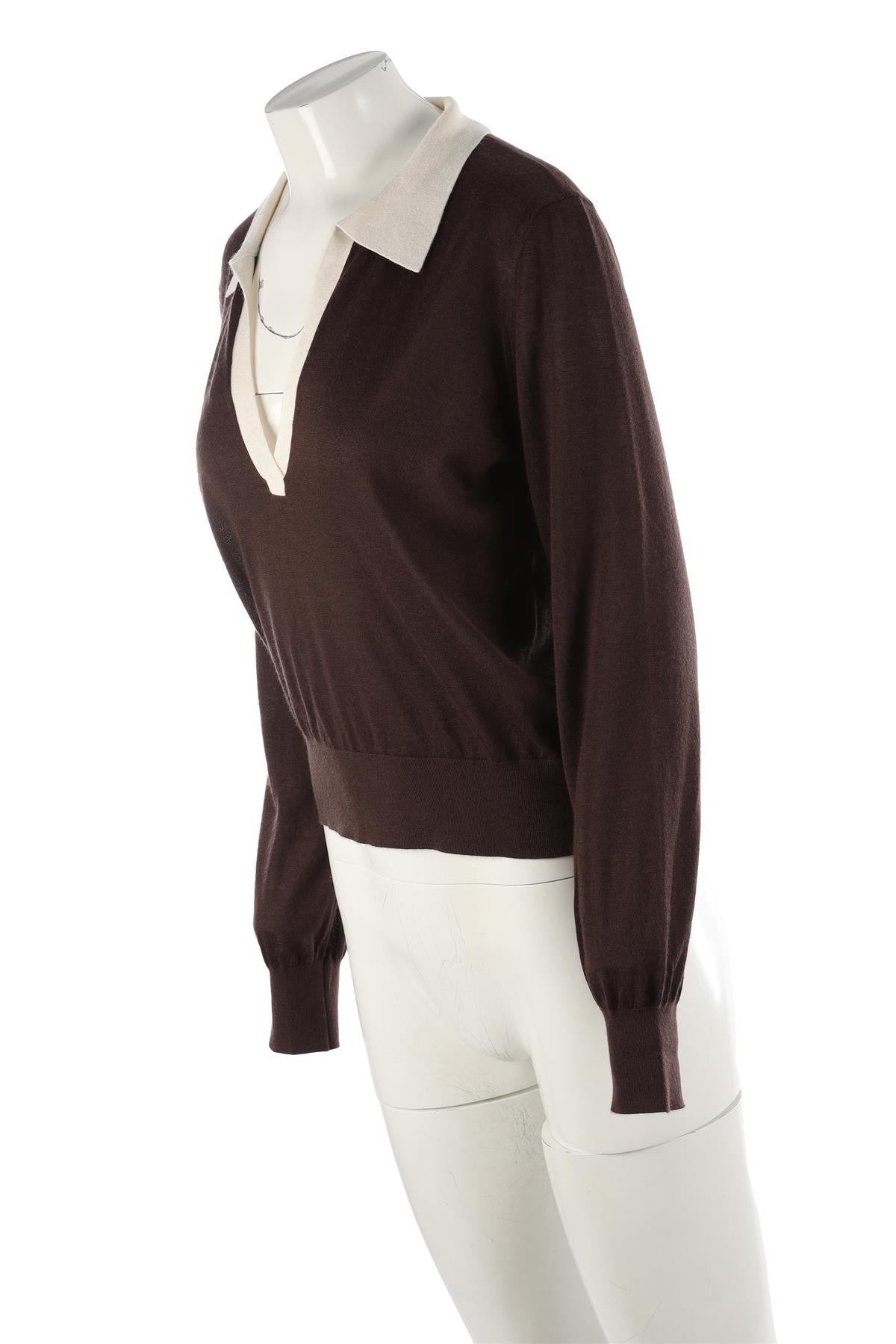 FRAME BROWN CASHMERE SWEATER LARGE