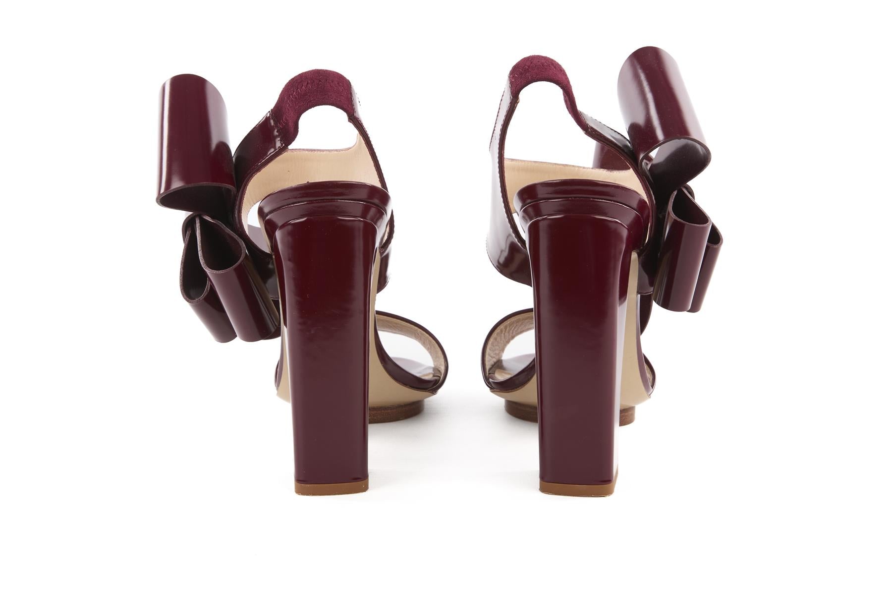 DELPOZO BURGUNDY LEATHER SANDALS EU 40 UK 7 US 10