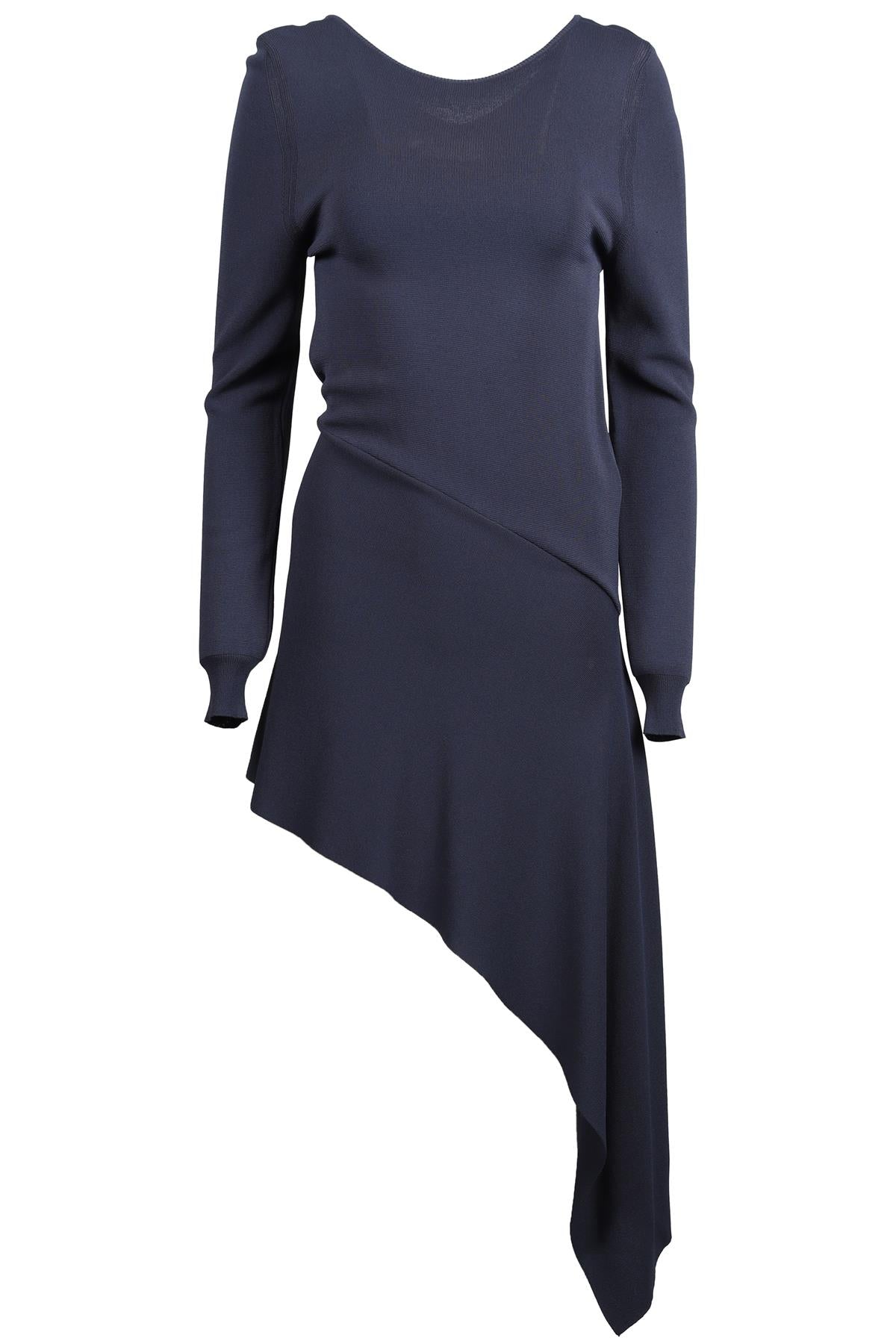 OSMAN BLUE ASYMMETRIC KNIT MINI DRESS UK 10