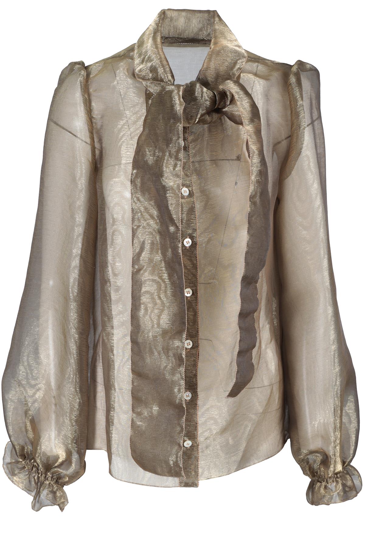 DOLCE & GABBANA GOLD WOVEN SHIRT IT 40 UK 8