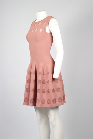 ALAÏA PINK KNIT MINI DRESS FR 38 UK 10