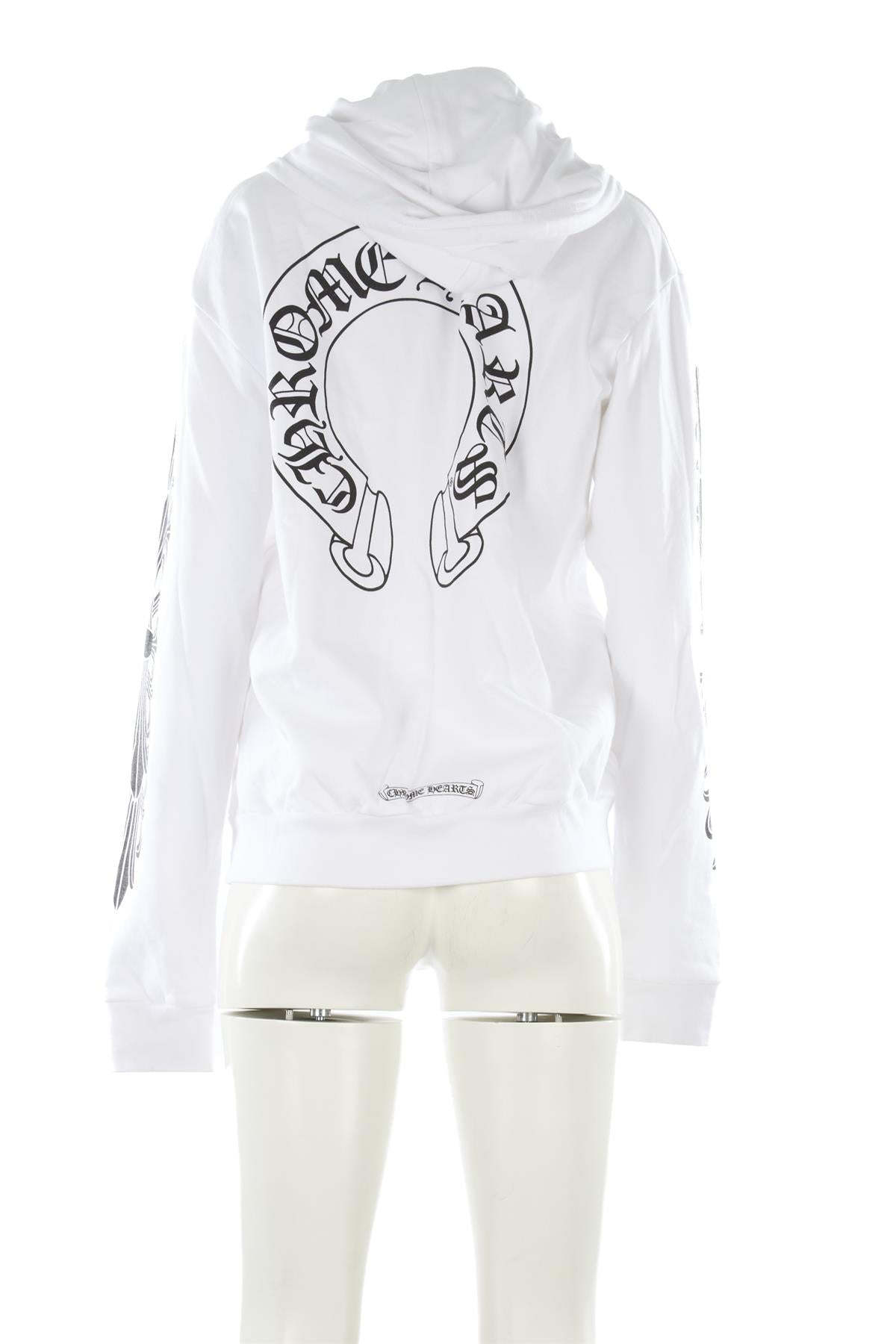 CHROME HEARTS WHITE COTTON HOODIE SMALL