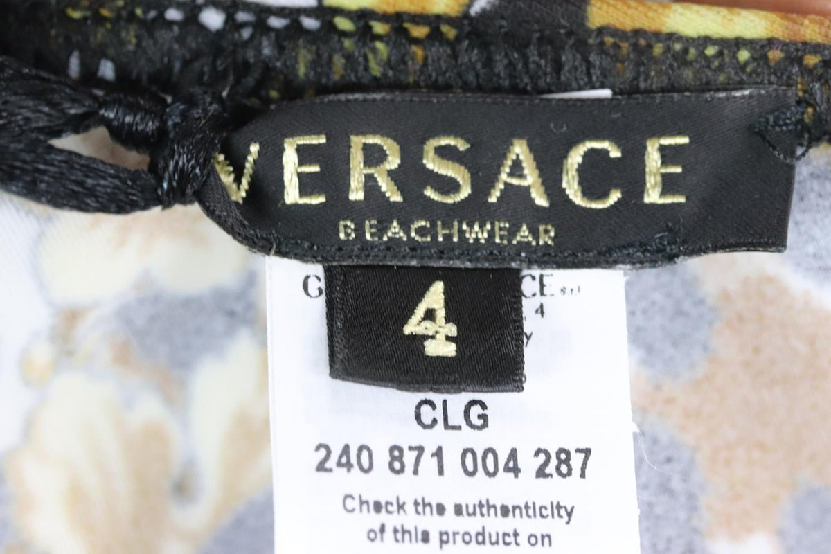 VERSACE ONE SHOULDER PRINTED STRETCH SWIMSUIT UK 14