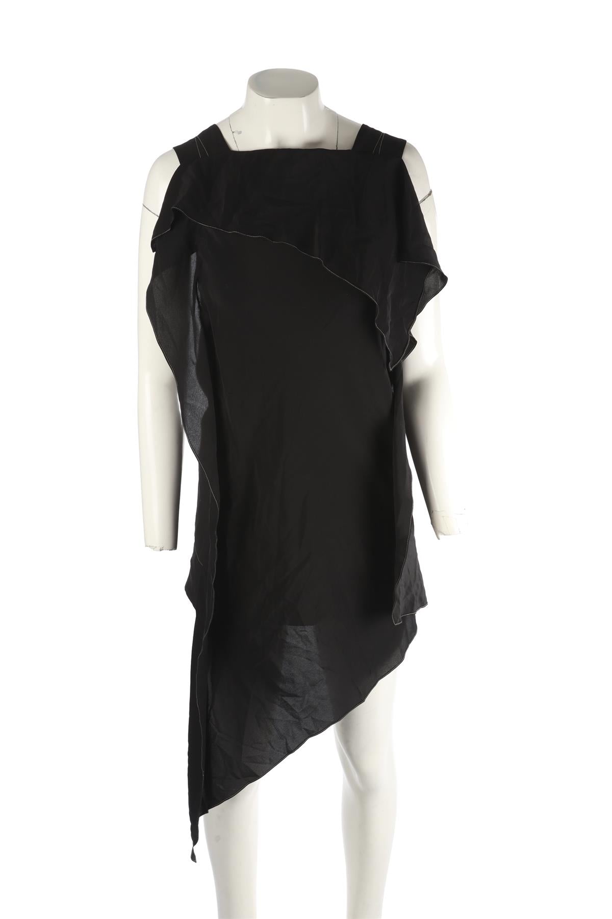 ACNE STUDIOS BLACK SILK MIDI DRESS FR 36 UK 8
