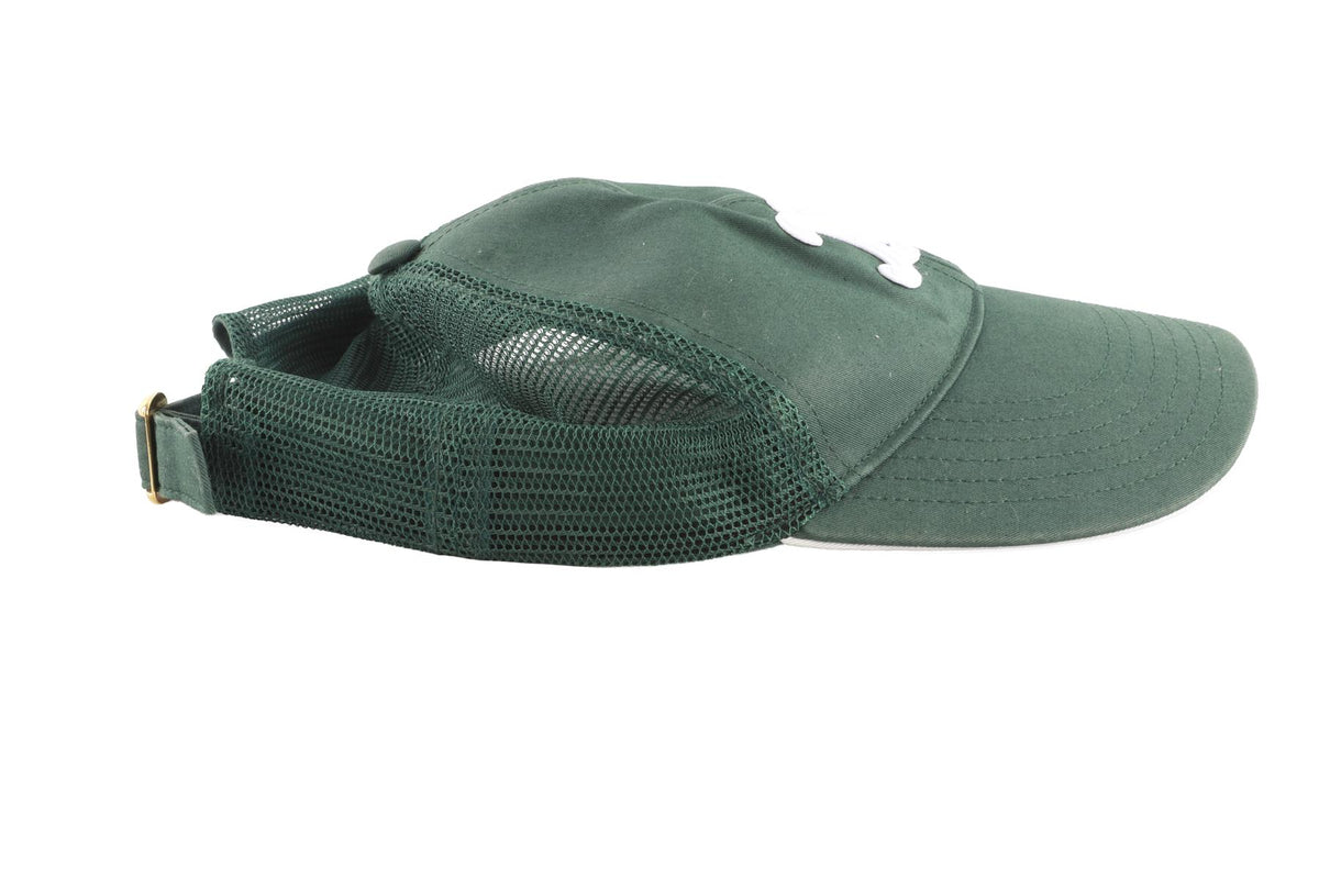 CELINE GREEN TRIOMPHE COTTON BASEBALL CAP SMALL