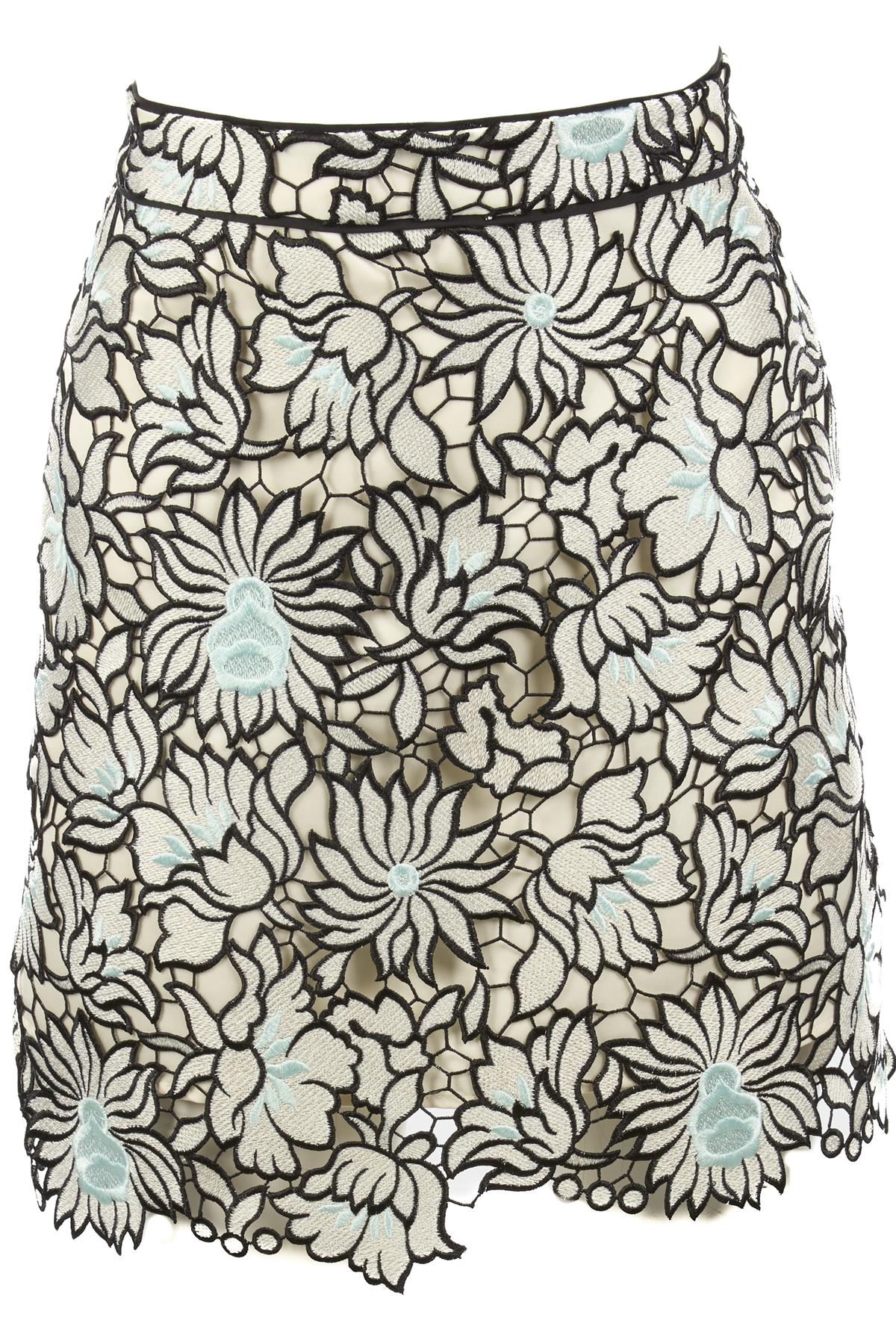 SELF-PORTRAIT MULTI CROCHET MINI SKIRT UK 4