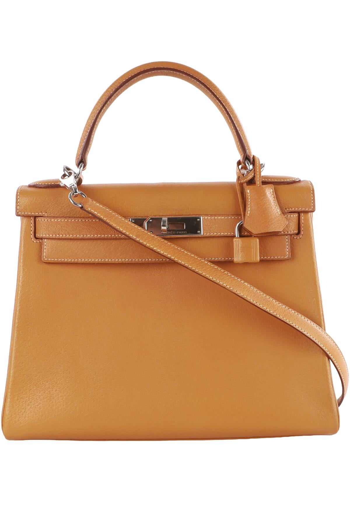 HERMÈS TAN 2000 KELLY 28 CM PEAU PORC LEATHER BAG IN TOFFEE