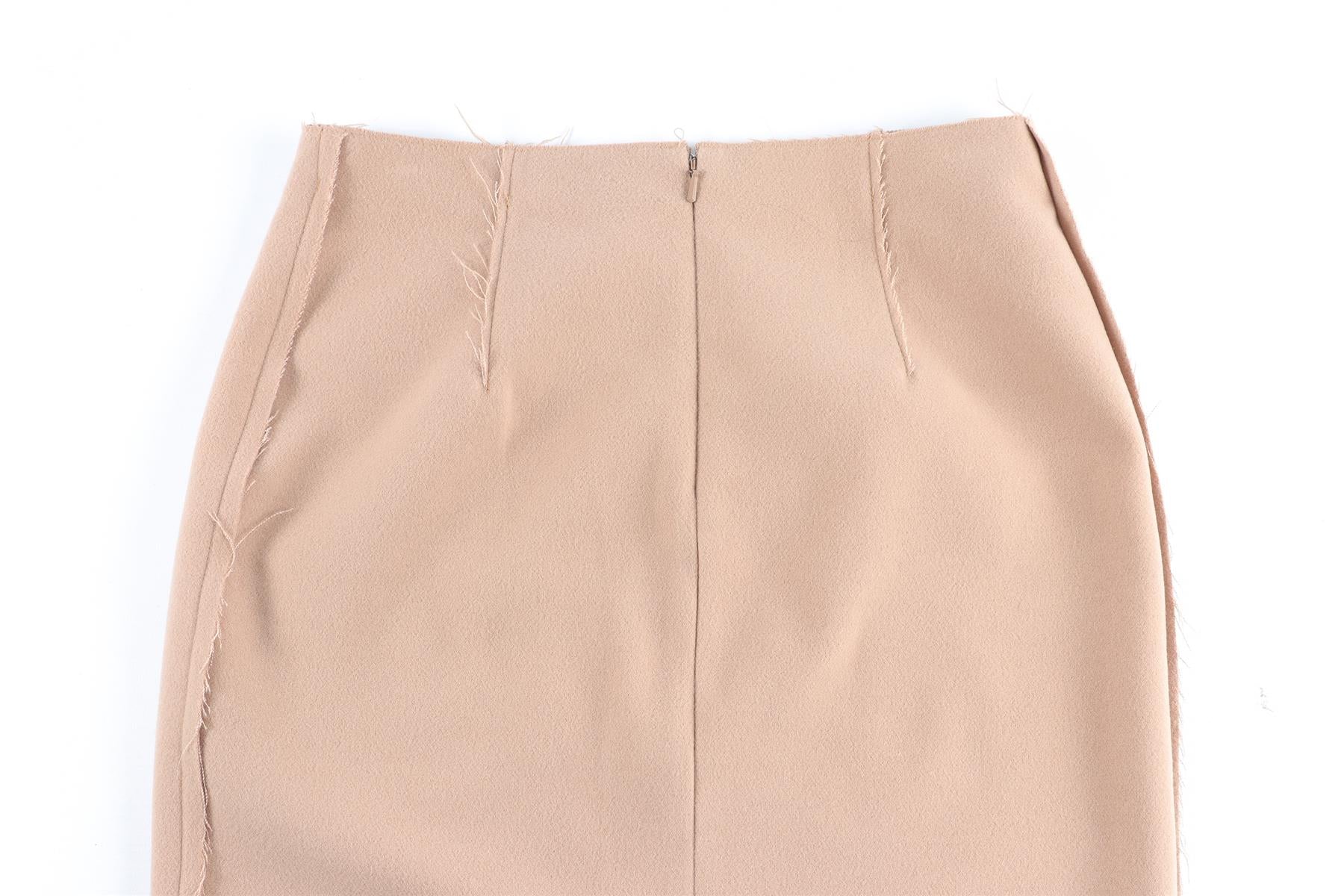 16ARLINGTON TAN FELT MINI SKIRT US 2 UK 6