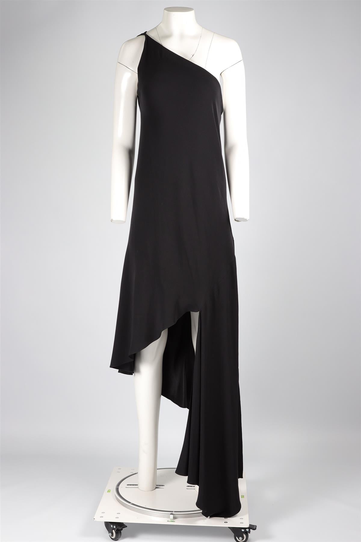 JUAN CARLOS OBANDO BLACK SILK MIDI DRESS UK 12