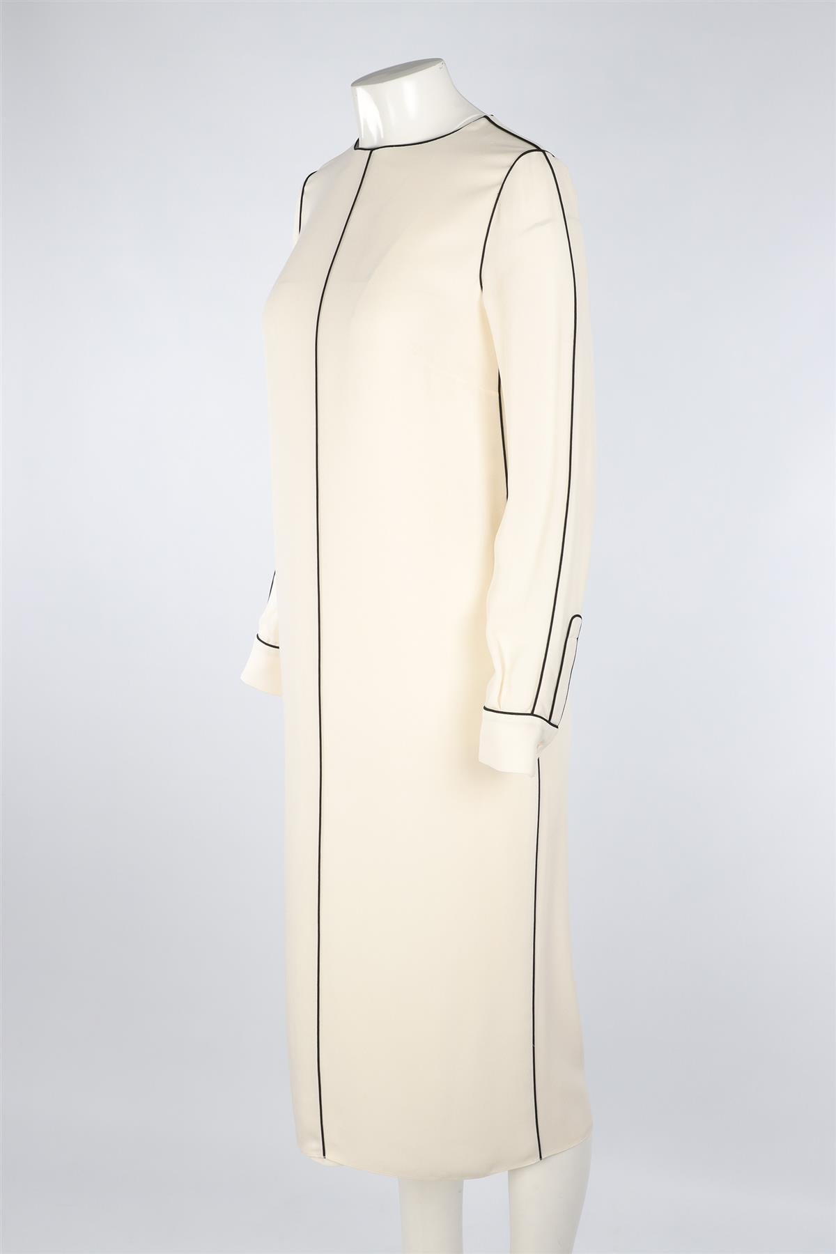 VALENTINO IVORY SILK MIDI DRESS IT 42 UK 10