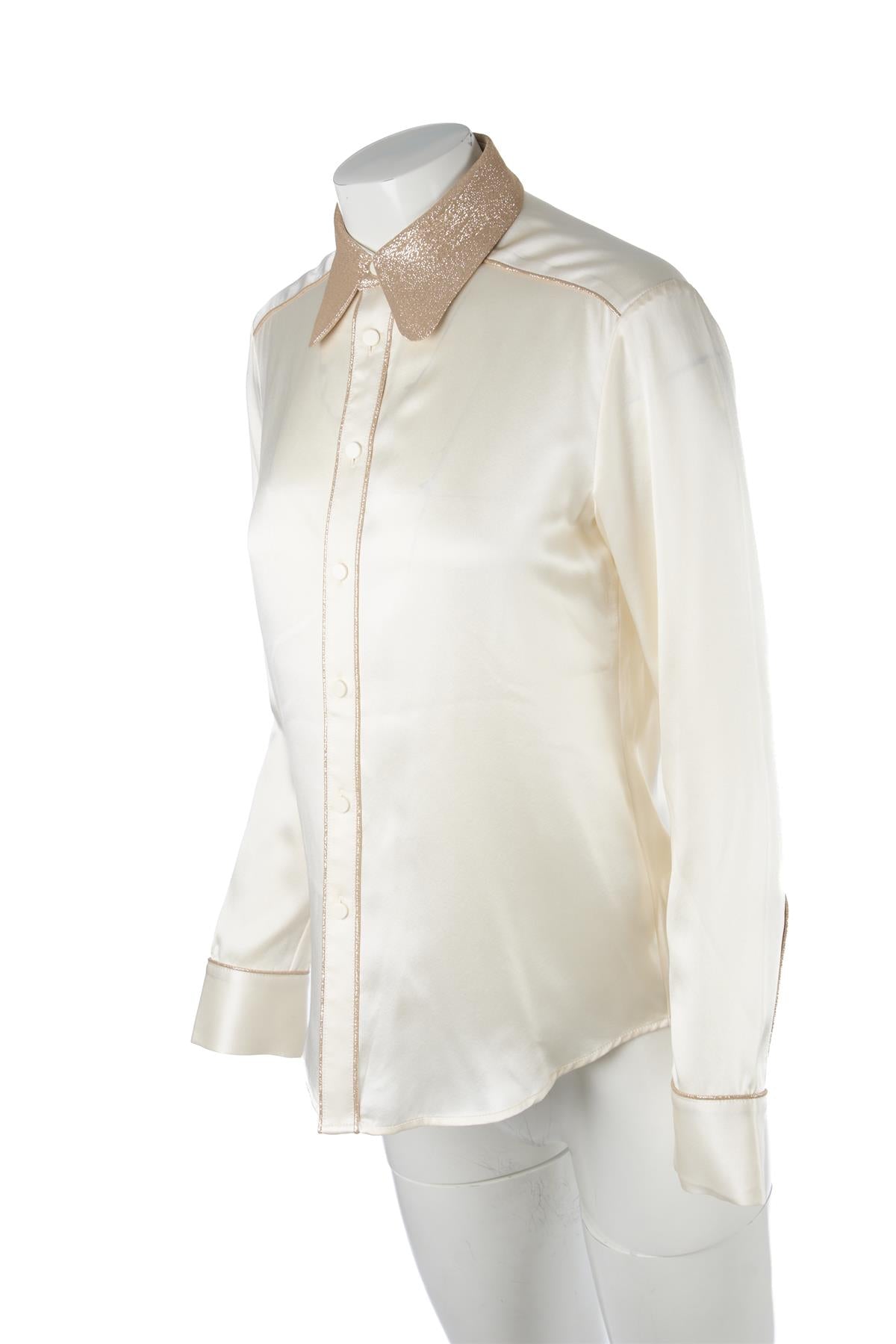 BELLA FREUD IVORY SILK SHIRT UK 8