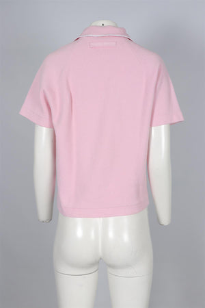 VICTORIA BECKHAM PINK COTTON TOP XSMALL