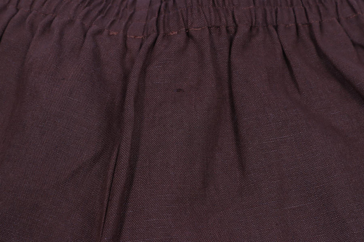 REFORMATION BROWN LINEN SHORTS XSMALL