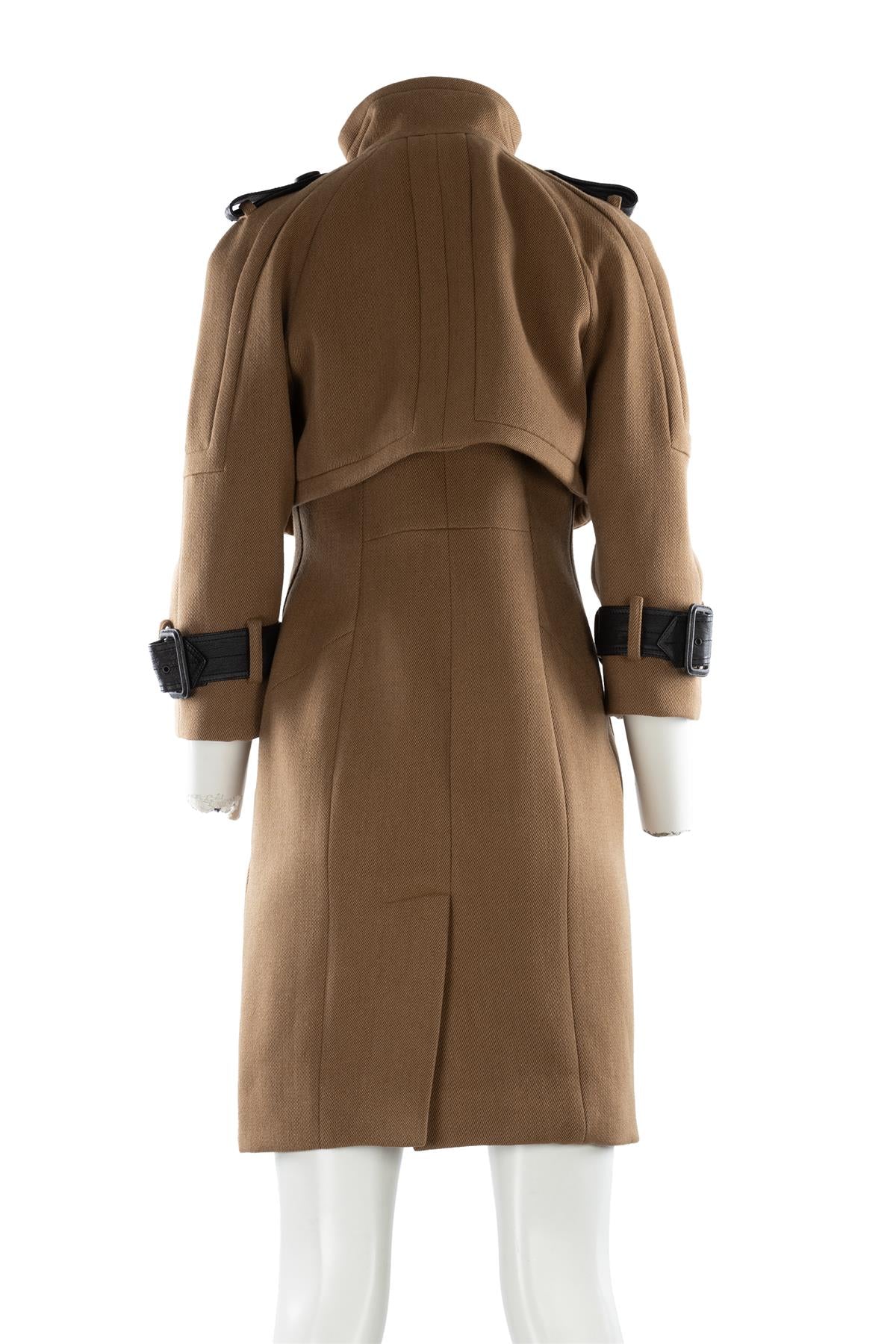 BURBERRY PRORSUM BROWN WOOL COAT IT 40 UK 8