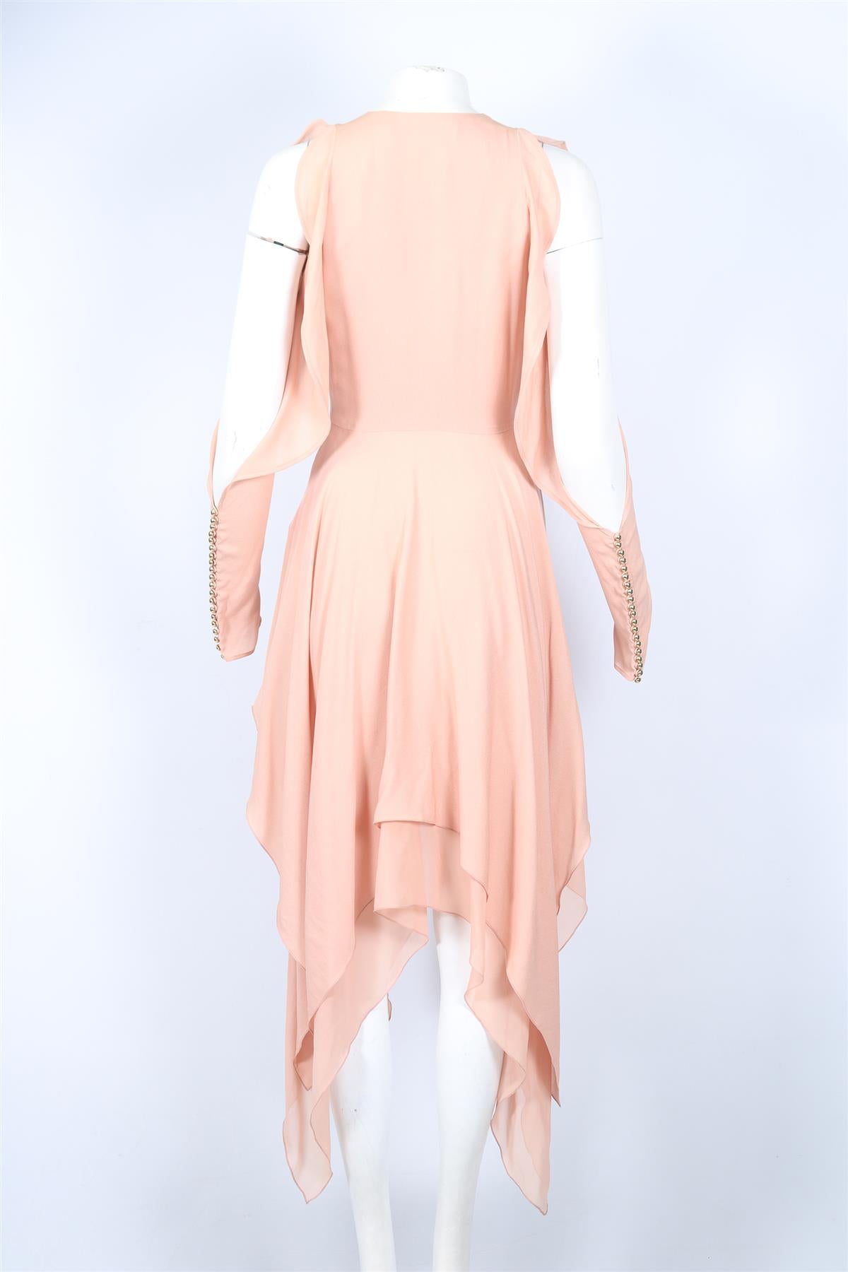 ELIE SAAB BELTED SILK MIDI DRESS FR 38 UK 10