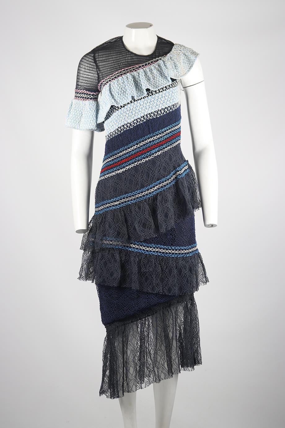 PETER PILOTTO TIERED LACE MIDI DRESS UK 8