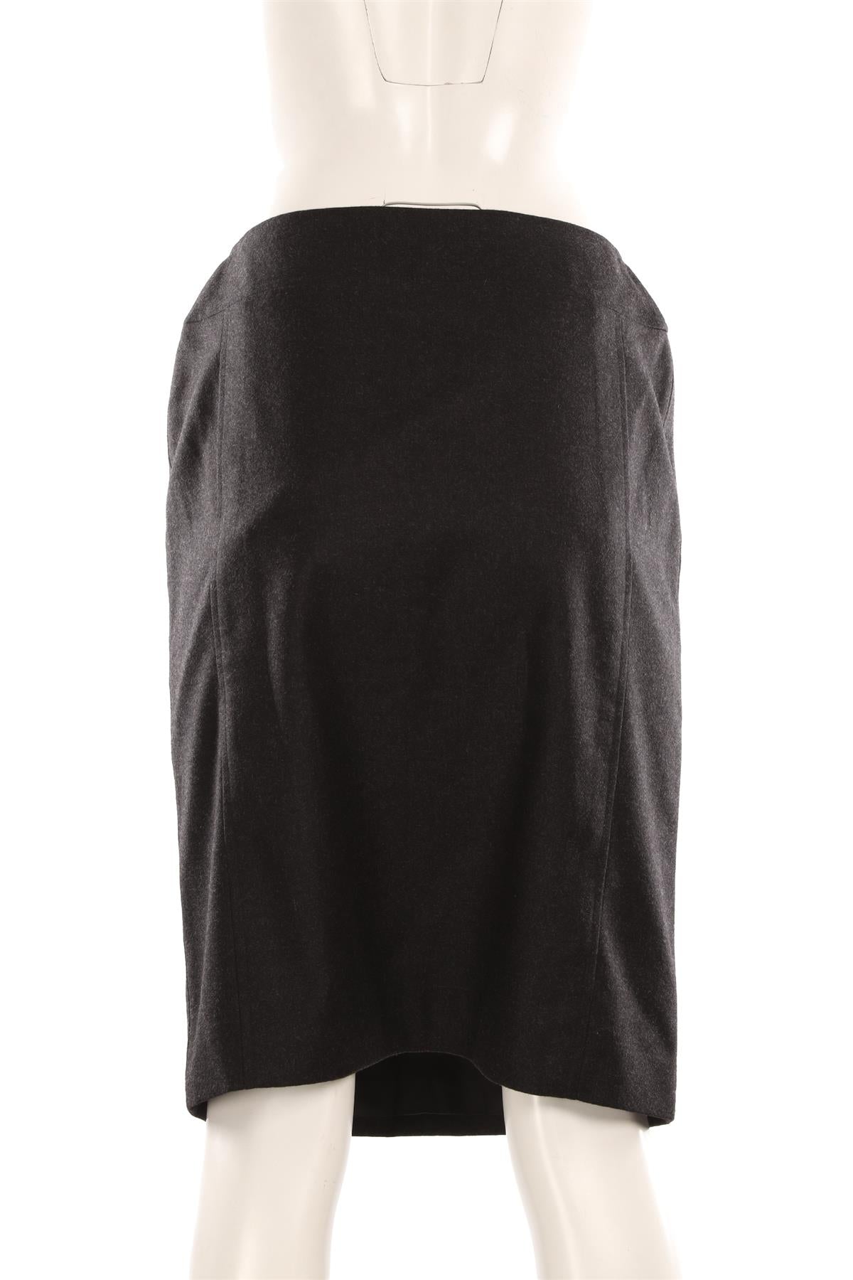CHANEL GREY 1998 WOOL SKIRT SET FR 38 UK 10