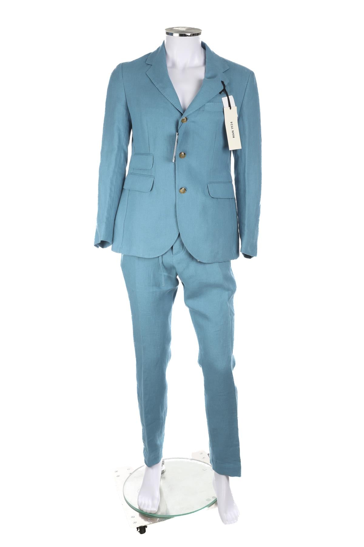 MAN 1924 BLUE MENS LINEN SUIT UK/US 36 FR 36 IT 46