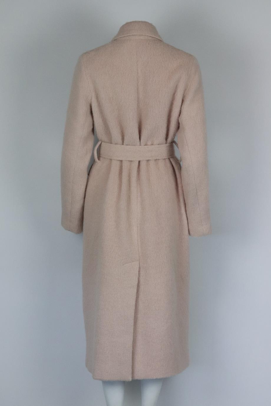 VINCE BELTED BRUSHED WOOL BLEND COAT LARGE