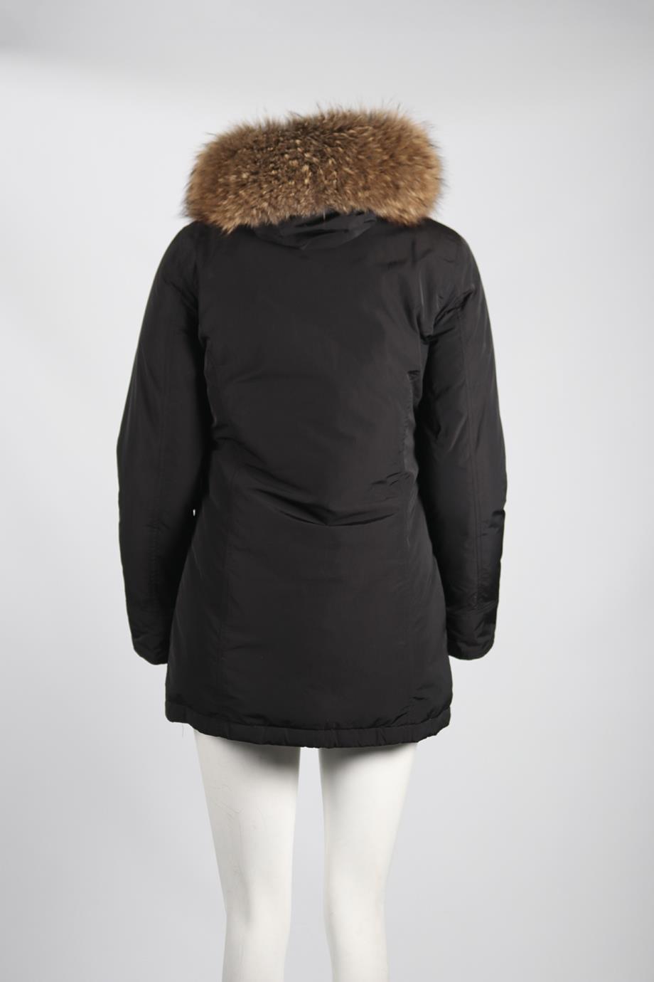 WOOLRICH RACOON FUR AND SHELL DOWN COAT MEDIUM