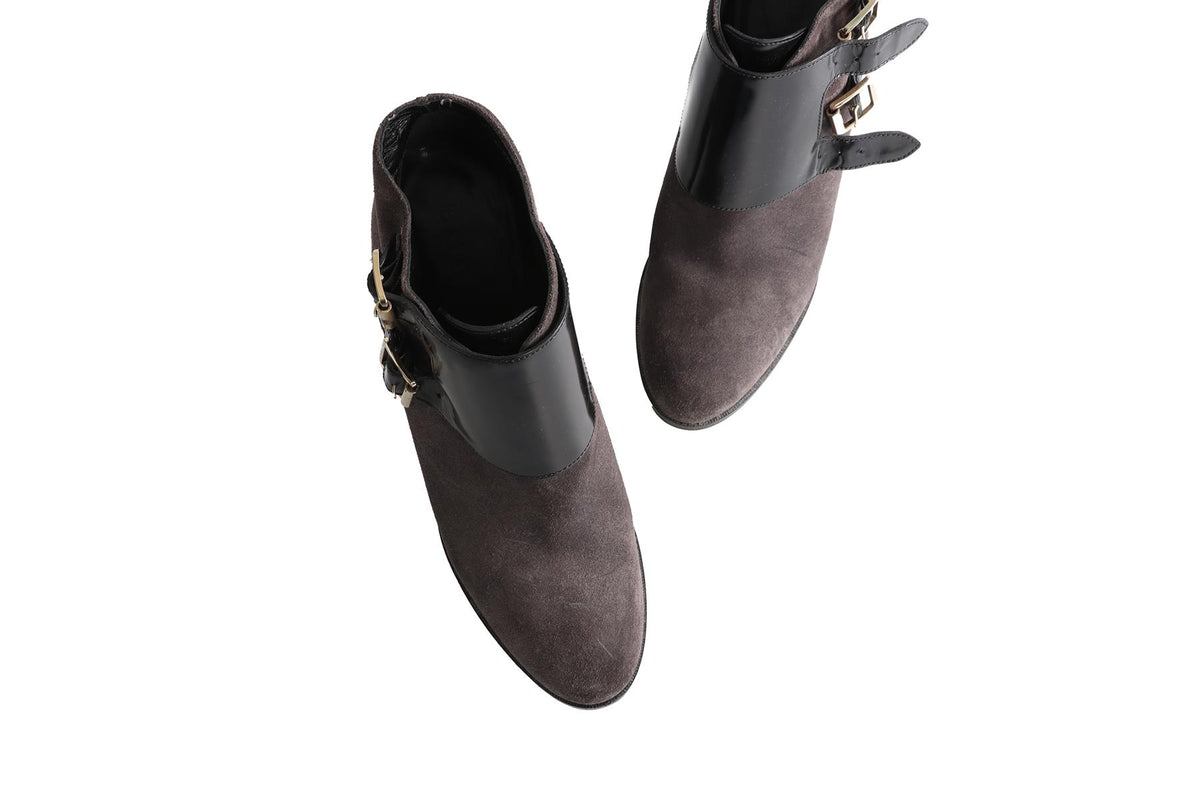 BURBERRY GREY SUEDE ANKLE BOOTS EU 40 UK 7 US 10