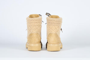 CHANEL 2021 SHEARLING AND SUEDE ANKLE BOOTS EU 39 UK 6 US 9