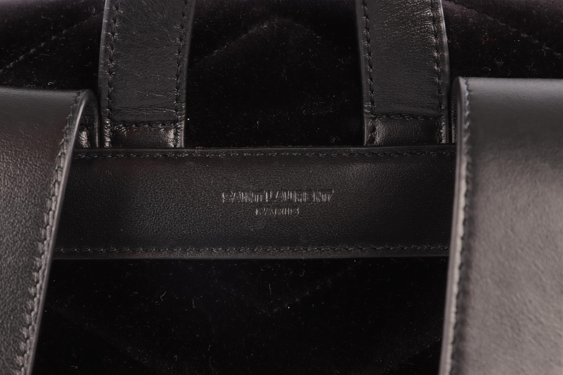 SAINT LAURENT BLACK LOU LOU SMALL VELVET BACKPACK