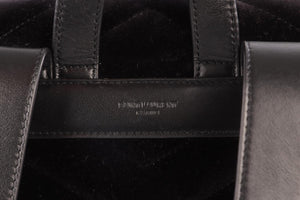 SAINT LAURENT BLACK LOU LOU SMALL VELVET BACKPACK