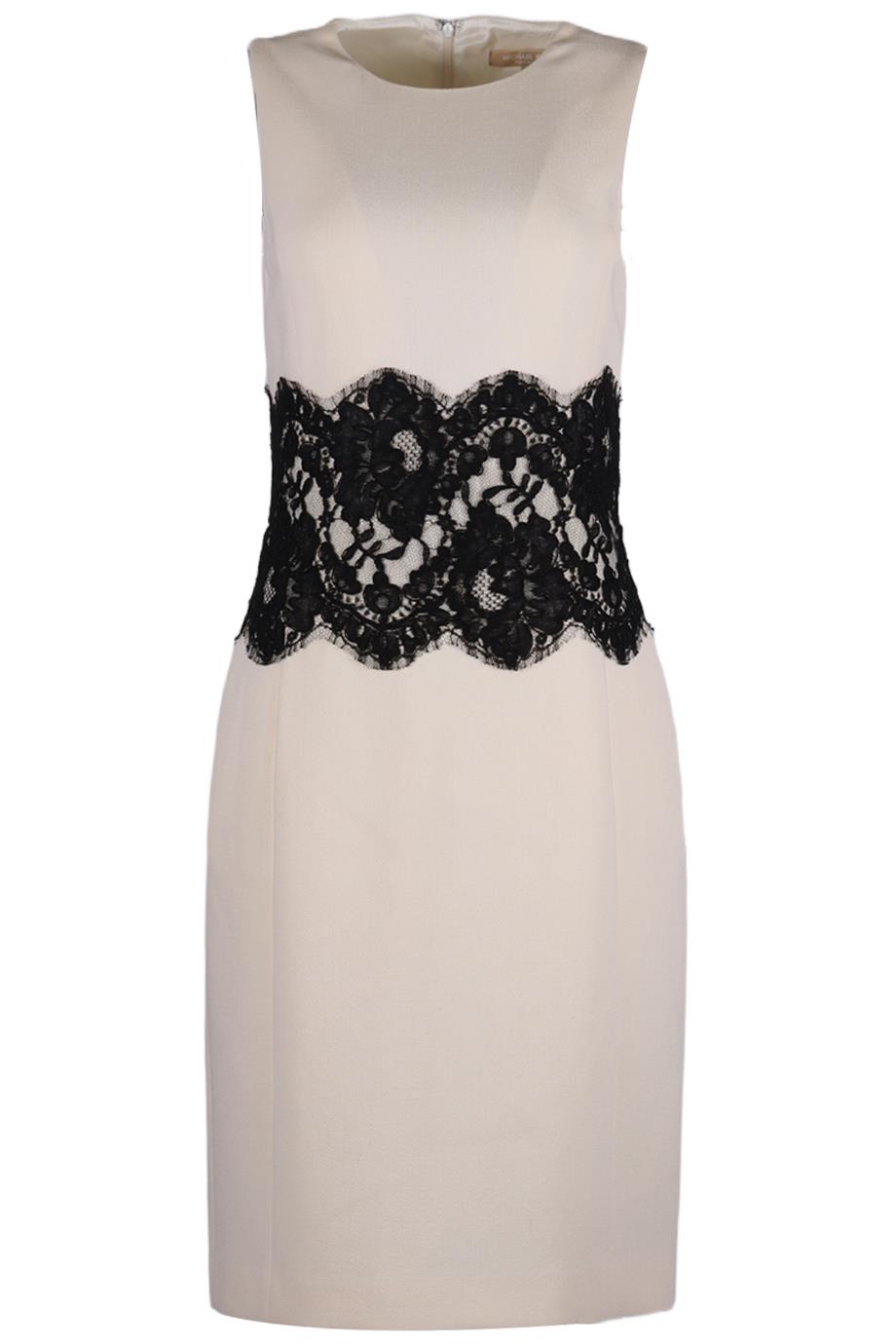 MICHAEL KORS LACE PANELED WOOL BLEND DRESS US 8 UK 12